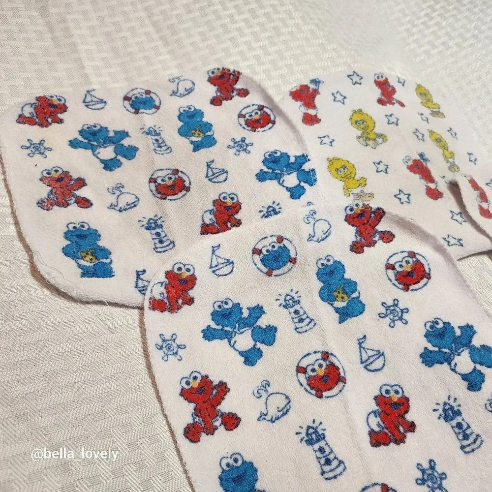 🏖 Set of 4 Sesame Street Infant Baby New Born Wash Cloth Rags